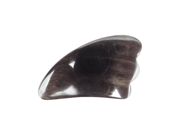 Gua Sha de piedra obsidiana dorada