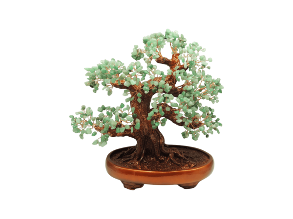 Árbol de cuarzo verde | 25cm x 18cm x 34cm