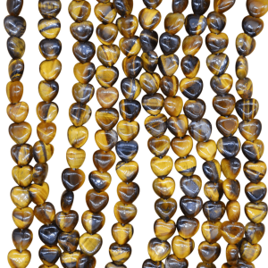 TIRA DE PIEDRA NATURAL EN FORMA DE CORAZÓN DE 10MM